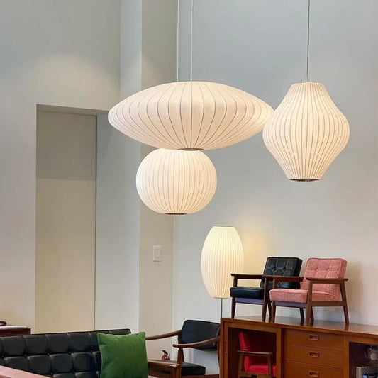 Creative Silk restaurant pendant light Wabi Sabi fabric light living room pendant light hotel decoration factory direct sales